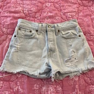 Levi light wash denim shorts